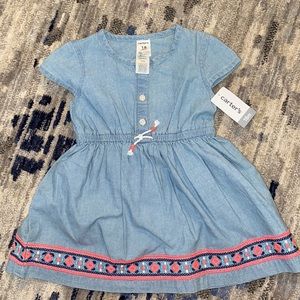 Carter’s 18 Month Shortsleeved Light Denim Jean Dress NWT